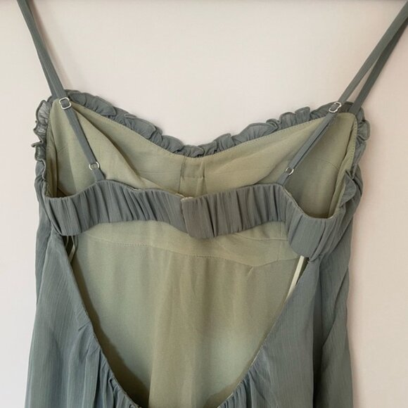 NEW Reformation Cebba Elegant Maxi Dress Green Moss | size 0 - Picture 10 of 15